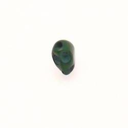 Perle résine forme crâne 11mm couleur vert (x 1)