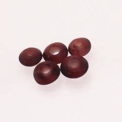 Perles en verre forme soucoupes Ø10-12mm couleur prune givré (x 5)