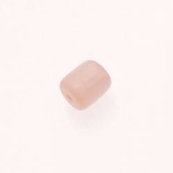 Perle en résine cylindre Ø10mm couleur rose brillant (x 1)