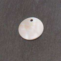 Perle en nacre forme pastille Ø20mm (x 1)