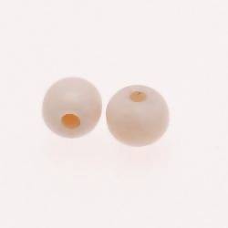 Perles rondes en corne Ø8mm couleur crème (x 2)