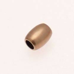 Perle en métal forme cylindre 10x12mm couleur vieil or (x 1)