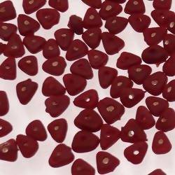 Perles en verre forme petit triangle couleur chocolat givré (x 10)
