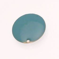 Pastille en métal Ø20mm couverte d'une résine couleur bleu turquoise (x 1)