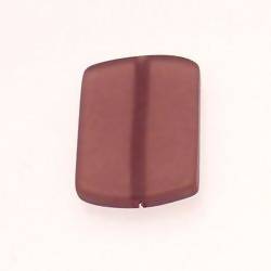 Perle en résine rectangle arrondi 25x30mm couleur marron brun mat (x 1)