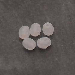 Perles en verre boule à facettes Ø5mm couleur transparent givré (x 5)