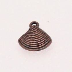 Perle en métal breloque coquillage couleur cuivre (x 1)