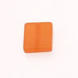 Perle en résine carré 18x18mm couleur orange mat (x 1)
