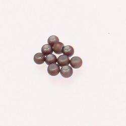Perles magiques rondes Ø4mm couleur Taupe (x 10)
