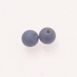 Perle ronde en verre Ø8mm couleur bleu pervenche opaque (x 2)
