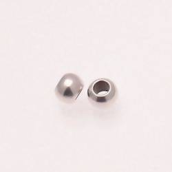 Perle en métal boule Ø7mm couleur argent (x 2)
