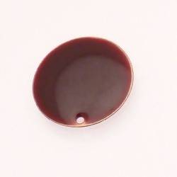 Pastille en métal Ø20mm couverte d'une résine couleur chocolat (x 1)