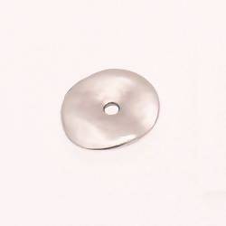 Perle métal Disque ondulé Ø20mm couleur Argent (x 1)