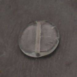 Perle en verre ronde plate 30mm couleur transparent translucide (x 1)