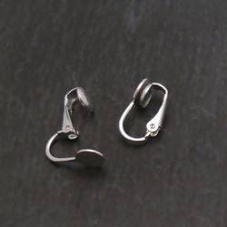Boucles d'oreilles clip 16x10mm couleur argent (x 2)