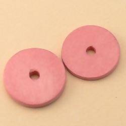 Disque diamètre 25mm couleur rose (x 2)