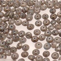 Perles en verre forme soucoupes Ø8mm couleur gris argent brillant (x 10)
