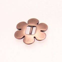 Perle passe-cuir en métal forme de fleur Ø20mm couleur cuivre (x 1)