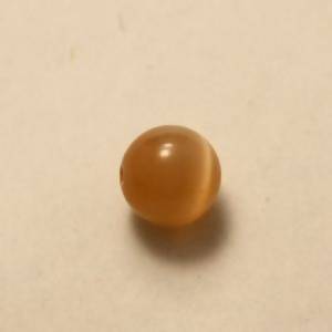 Perles en cristal AAA ronde oeil de chat 10mm couleur champagne (x 1)