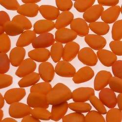 Perles en verre forme de goutte plate 10x7mm couleur Orange givré (x 1)