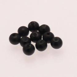 Perle ronde en verre Ø6mm couleur noir opaque (x 10)