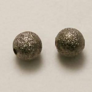 Perles en laiton strass paillette 6mm gris anthracite (x 2)