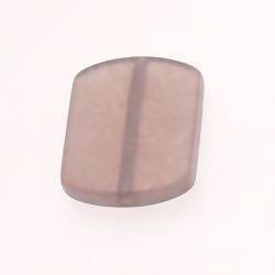 Perle en résine rectangle arrondi 25x30mm couleur gris brillant (x 1)