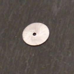 Perle en métal brossé forme rondelle Ø14mm couleur Argent (x 1)