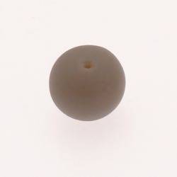 Perle ronde en verre Ø18mm couleur gris givré (x 1)
