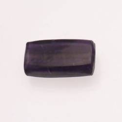 Perle en verre forme maxi rectangle argent 34x18mm couleur violet (x 1)