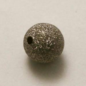 Perles en laiton strass paillette 8mm gris anthracite (x 1)