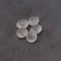 Perles en verre forme soucoupes Ø10-12mm couleur transparent givré (x 5)