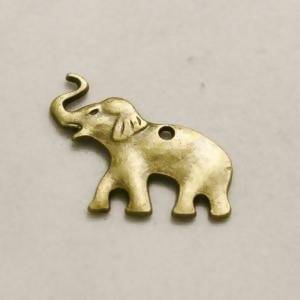 Perle en métal breloque éléphant profil fil 24x16mm couleur or (x 1)