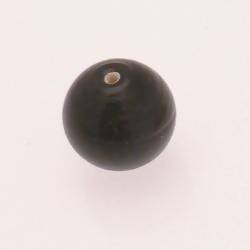 Perle ronde en verre Ø20mm couleur gris anthracite opaque (x 1)