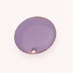 Pastille en métal Ø20mm couverte d'une résine couleur violet clair (x 1)