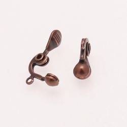 Boucles d'oreilles clip boule 16x10mm couleur cuivre (x 2)