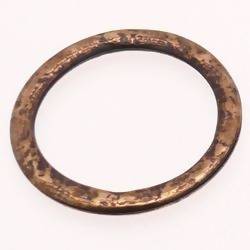 Perle en métal forme anneau à motifs en relief Ø45mm couleur vieil or (x 1)