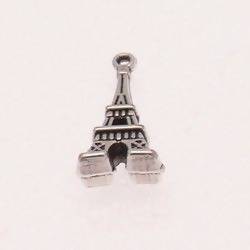 Perle en métal breloque forme tour Eiffel couleur Argent (x1)