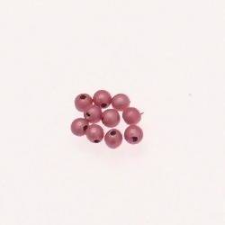 Perles magiques rondes Ø4mm couleur Rose dragée (x 10)