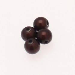 Perles magiques rondes Ø10mm couleur Chocolat (x 4)