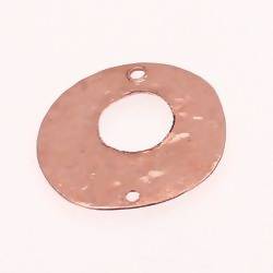 Perle en métal martelé Cercle Double Ø32mm couleur Cuivre (x 1)