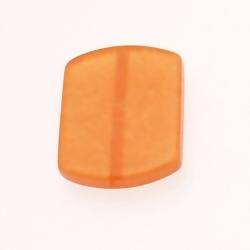 Perle en résine rectangle arrondi 25x30mm couleur orange brillant (x 1)
