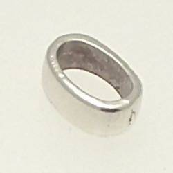 Accessoire en métal forme tube ovale pour bracelets en cuir (x 1)
