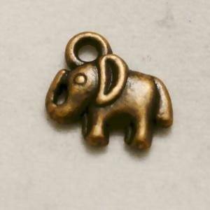Perle en métal breloque éléphant profil gauche 11x8mm coul. cuivre (x 1)