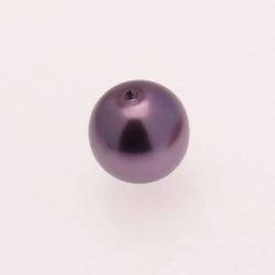 Perle en verre ronde nacrée Ø16mm couleur violet (x 1)