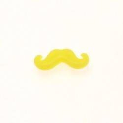 Perle résine forme moustache jaune fluo 08x20mm (x 1)