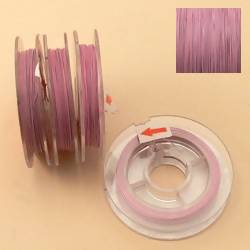 Bobine de fil cablé 9 m couleur rose pastel et gris (x 1 bobine)