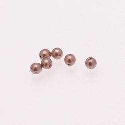 Perle en verre ronde nacrée Ø4mm couleur praline (x 6)