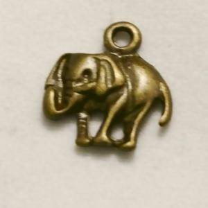 Perle en métal breloque éléphant de 3/4 13x11mm coul. bronze (x 1)
