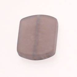 Perle en résine rectangle arrondi 25x30mm couleur gris mat (x 1)